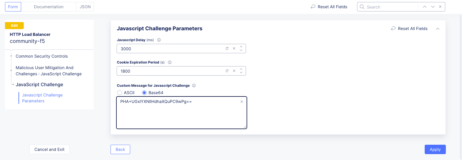 Figure: Javascript Challenge Configuration