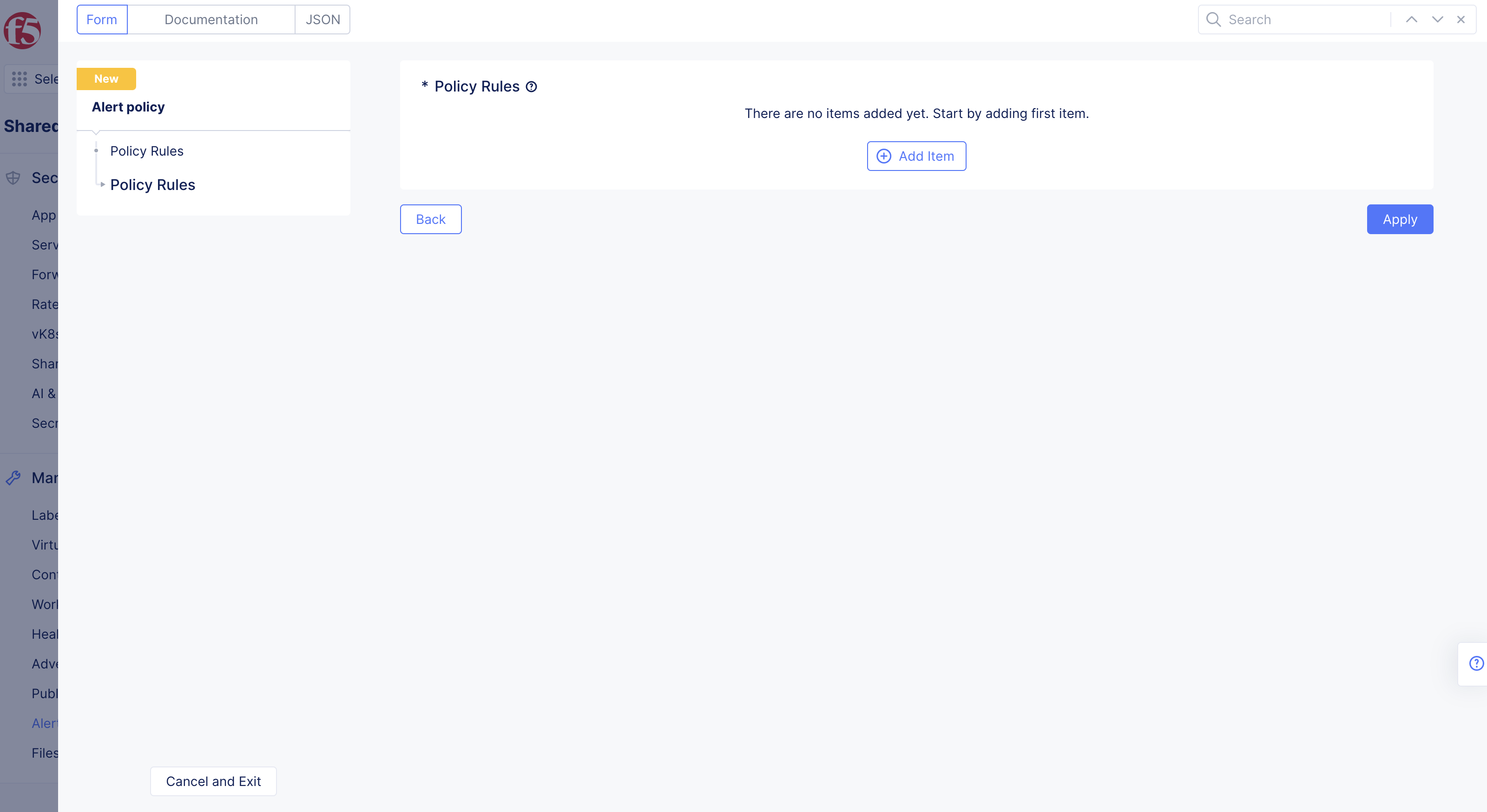 Figure: Alert Policy Created