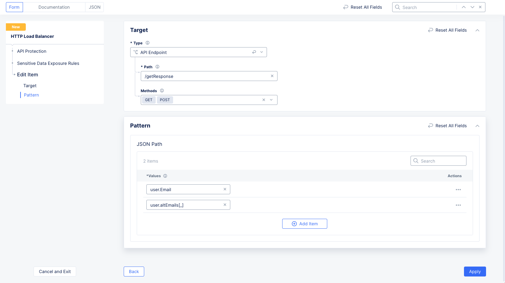 Figure: Request Validation Properties