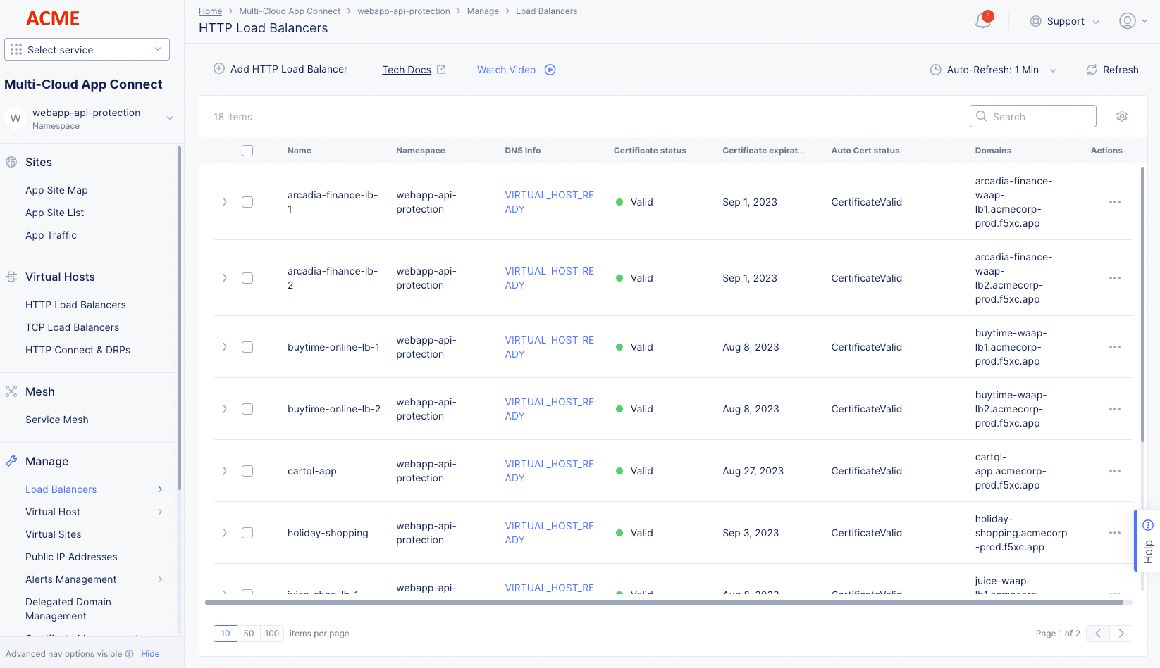 Figure: HTTP Load Balancers