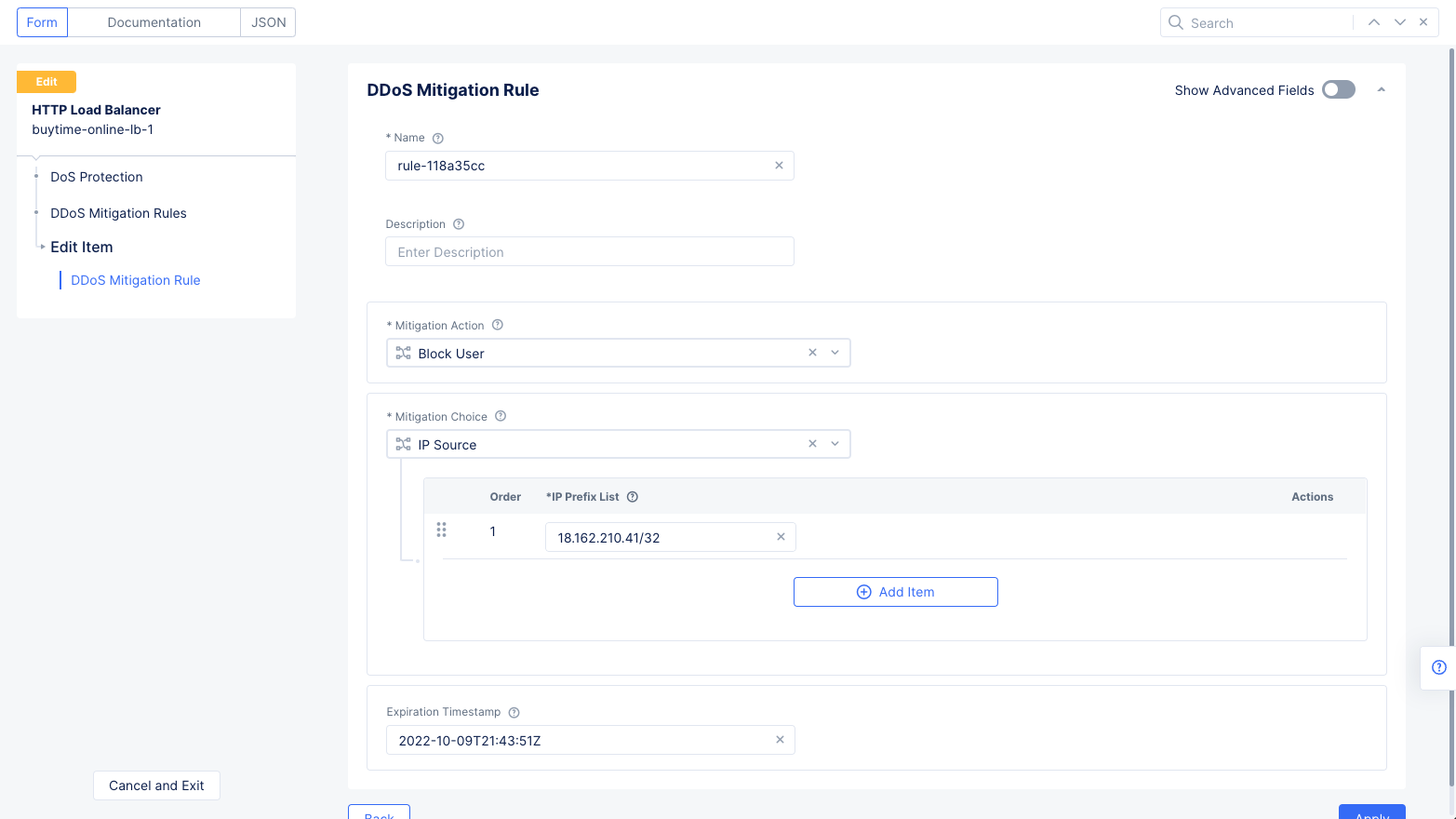 DDoS Mitigation Rules