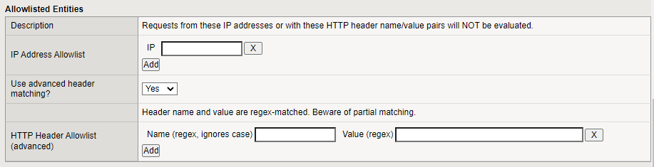 Figure: iApp Connector Allow List screen